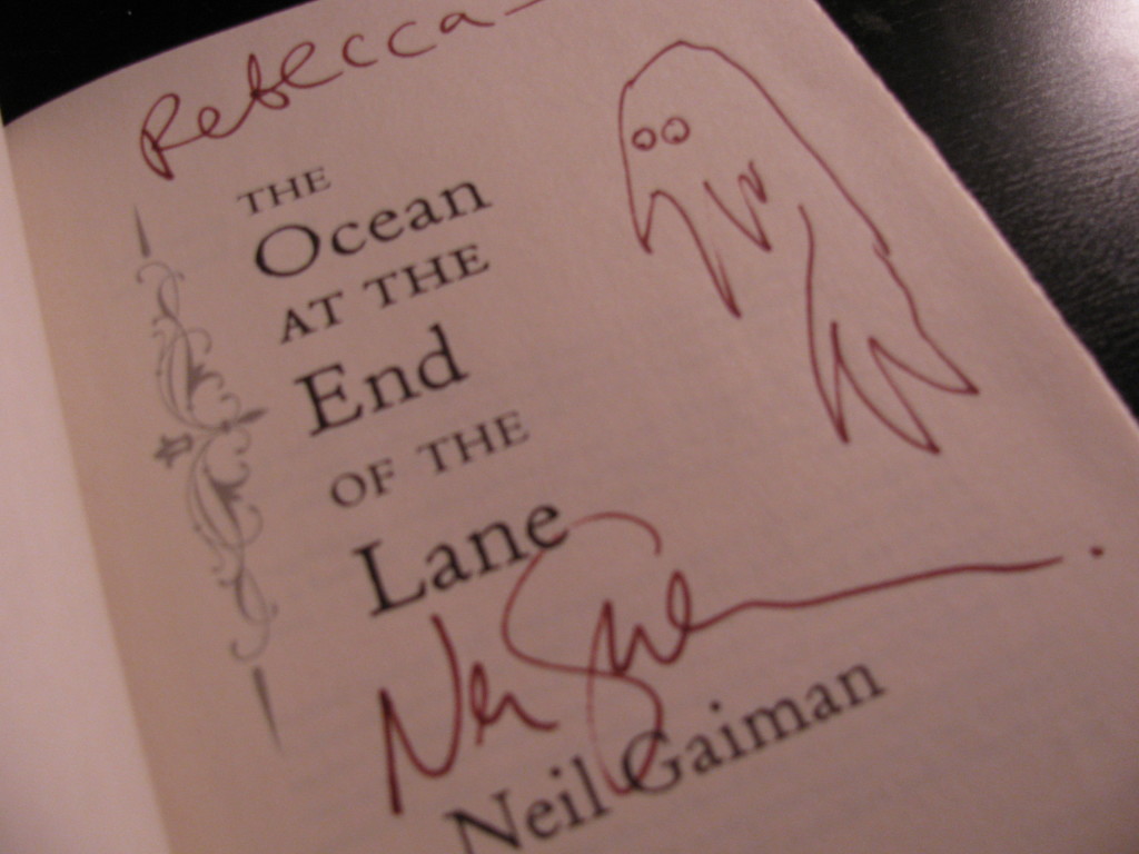Signed copy of "The Ocean at the End of the Lane" by Neil Gaiman